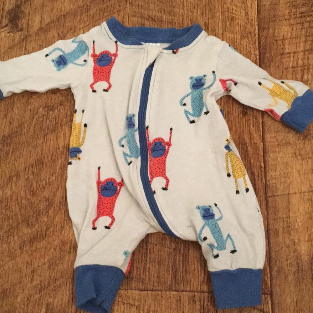 Monkey newborn romper.